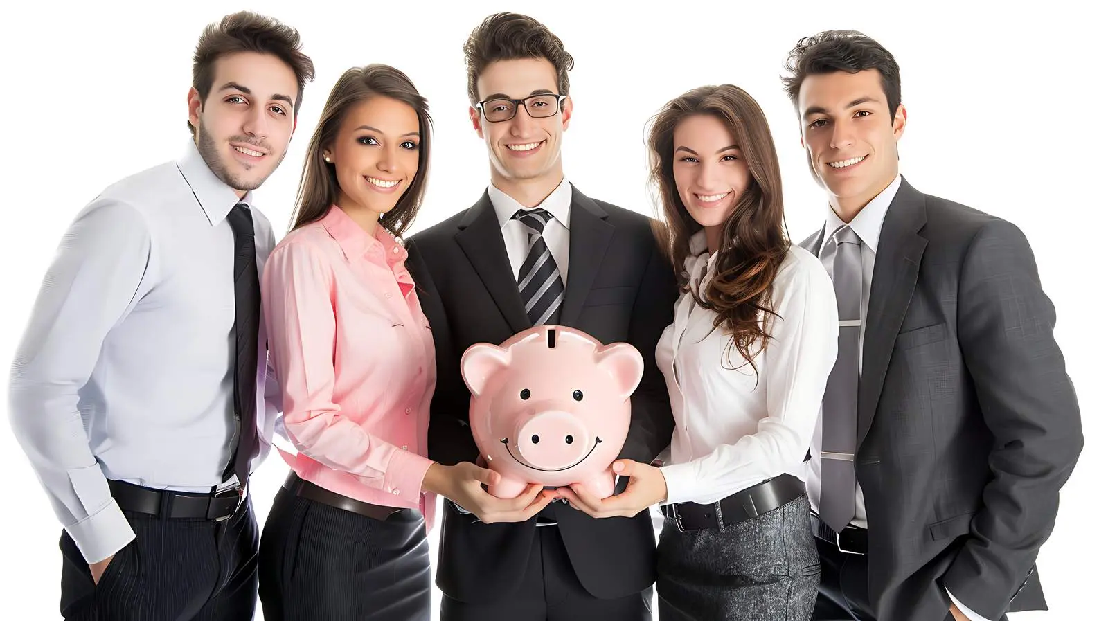 Business Team Saving Money in Piggy Bank – free money image from Dotvec