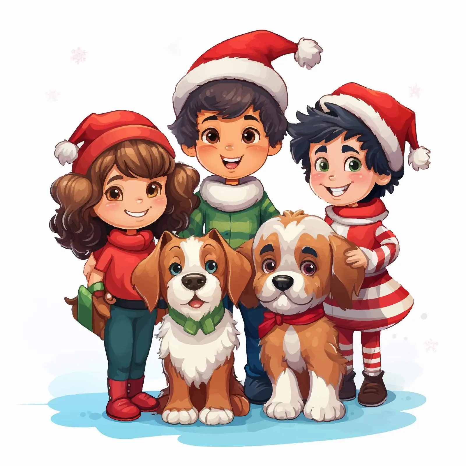 Children with Dog in Christmas Costume — free download from Dotvec