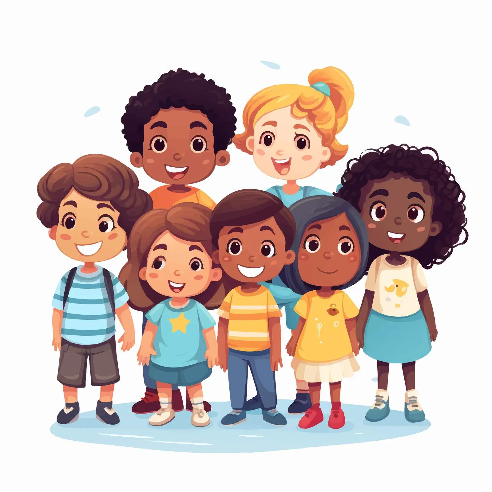 Charming Group of Happy Children Together — free download from Dotvec