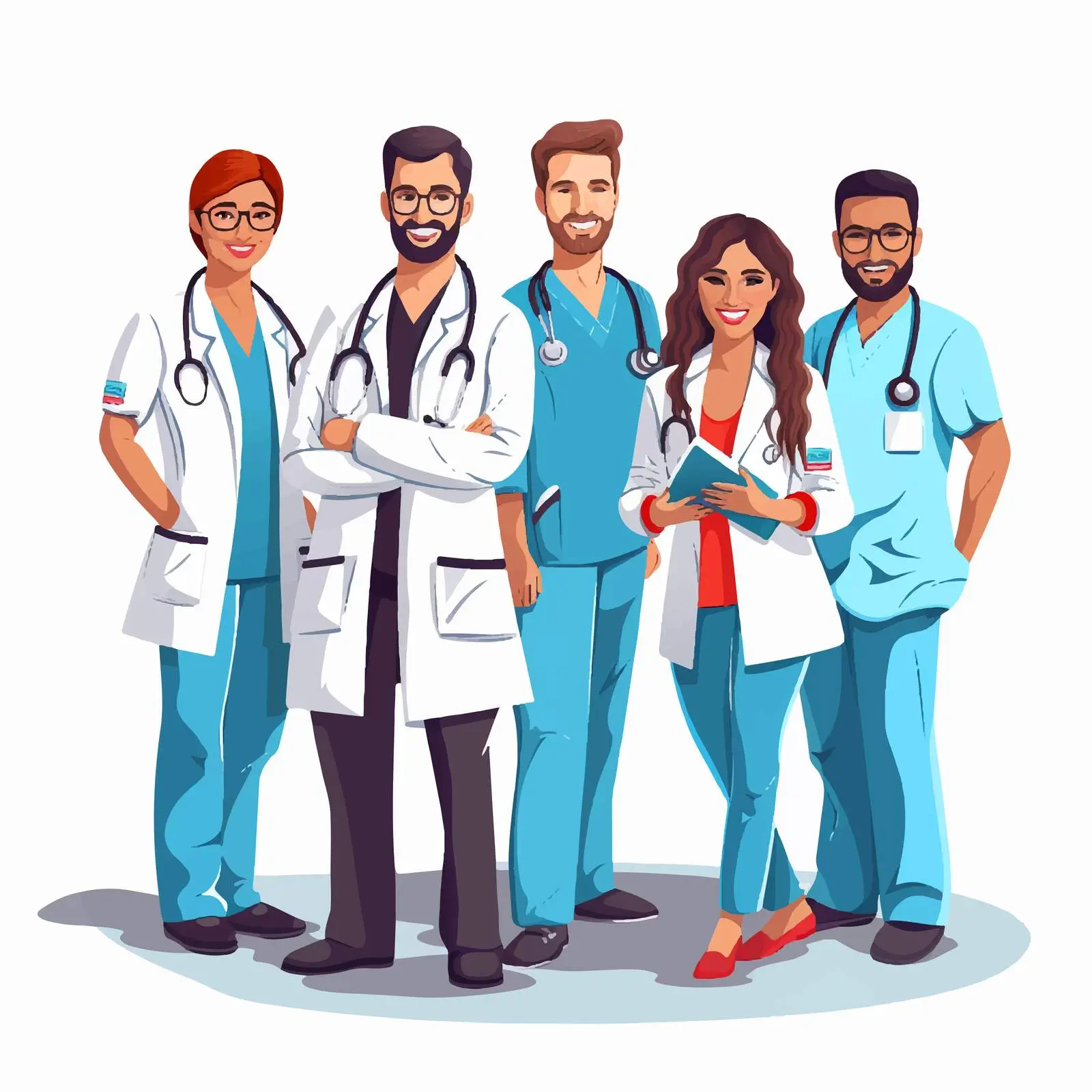 Healthcare Team of Doctors and Medical Professionals – free nurses image from Dotvec