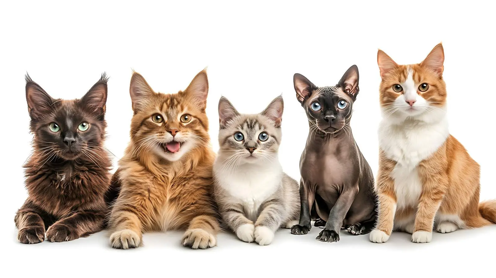 Dogs and Cats Sitting Together on White Background — free download from Dotvec