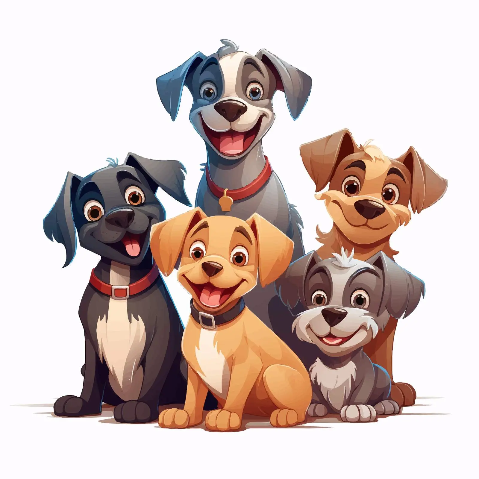 Cartoon Illustration of Domestic Dogs – free pet graphic image from Dotvec