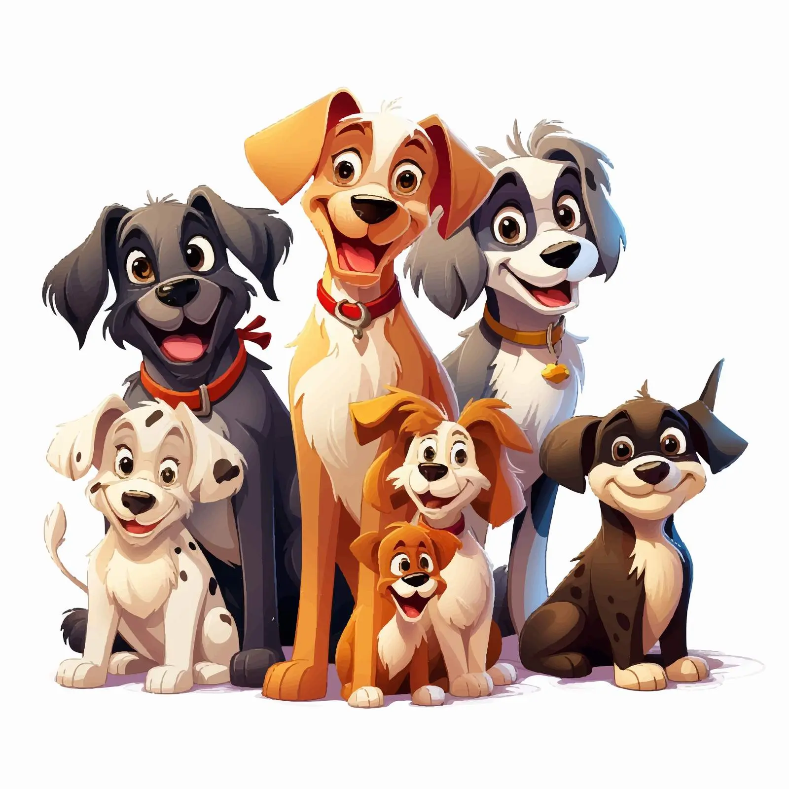 Cartoon Illustration of Domestic Dogs — free download from Dotvec