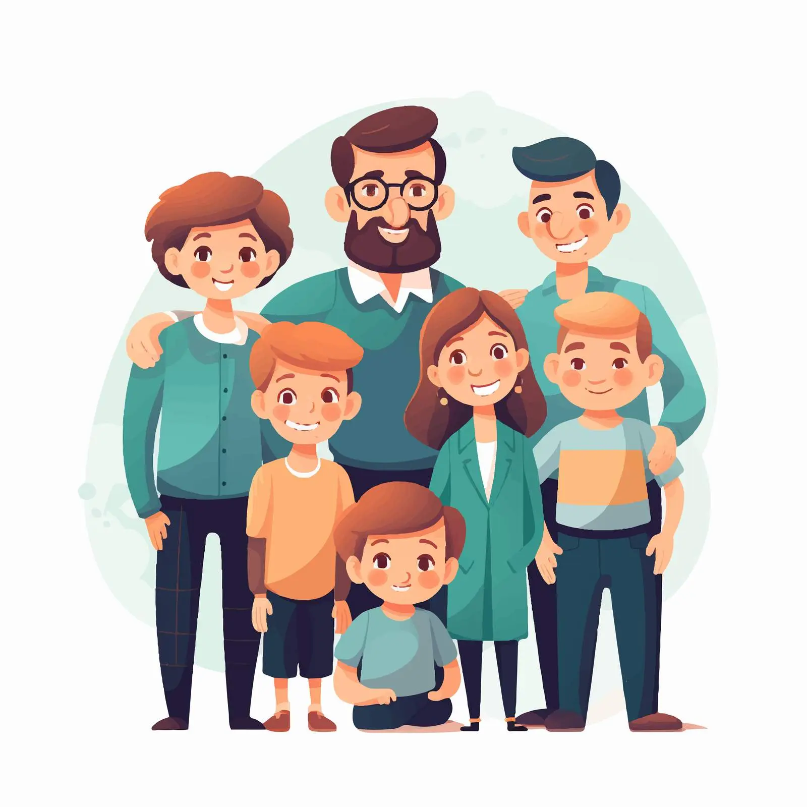 Family Members Cartoon Vector Illustration — free download from Dotvec
