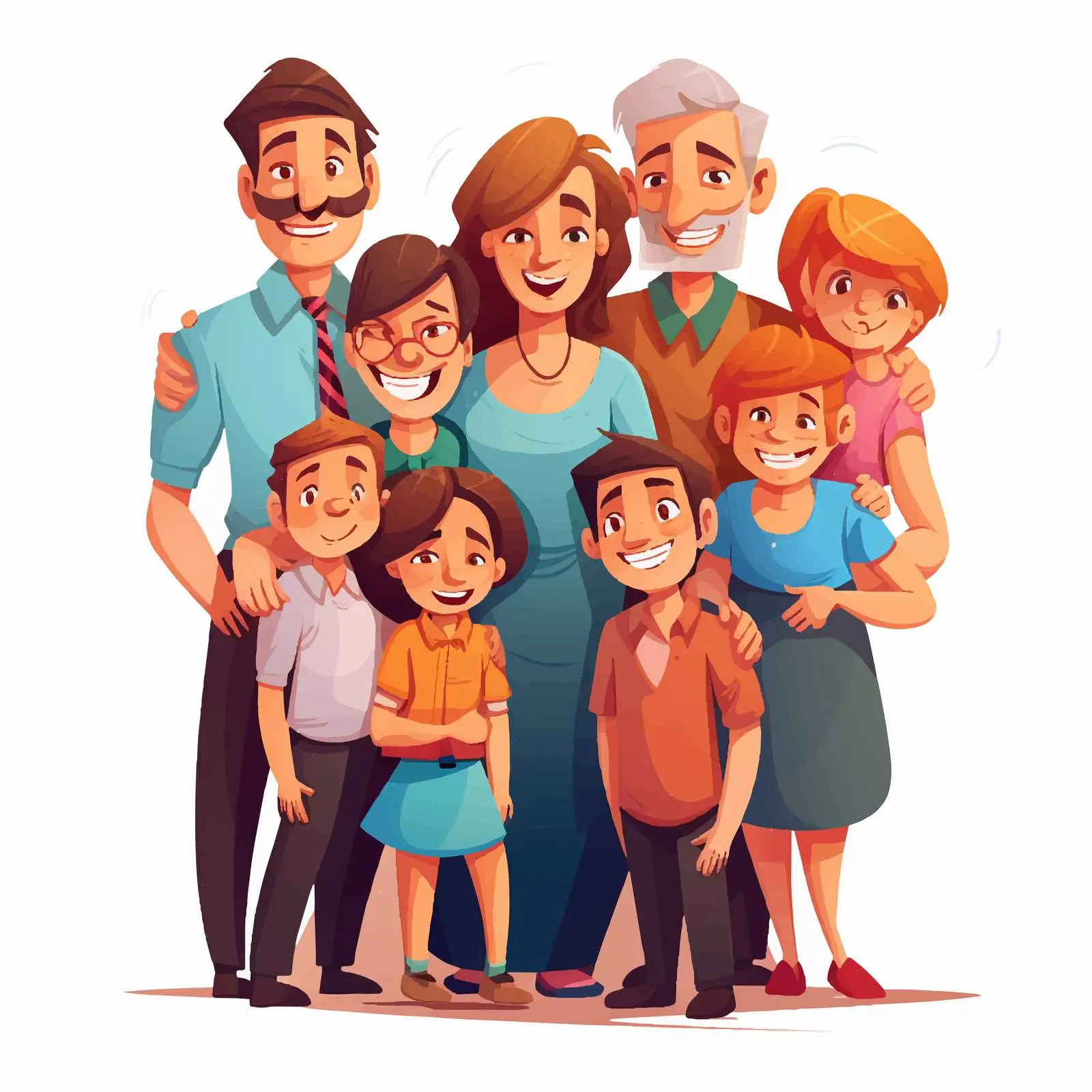 Family Member Illustration Vector in Cartoon Style — free download from Dotvec