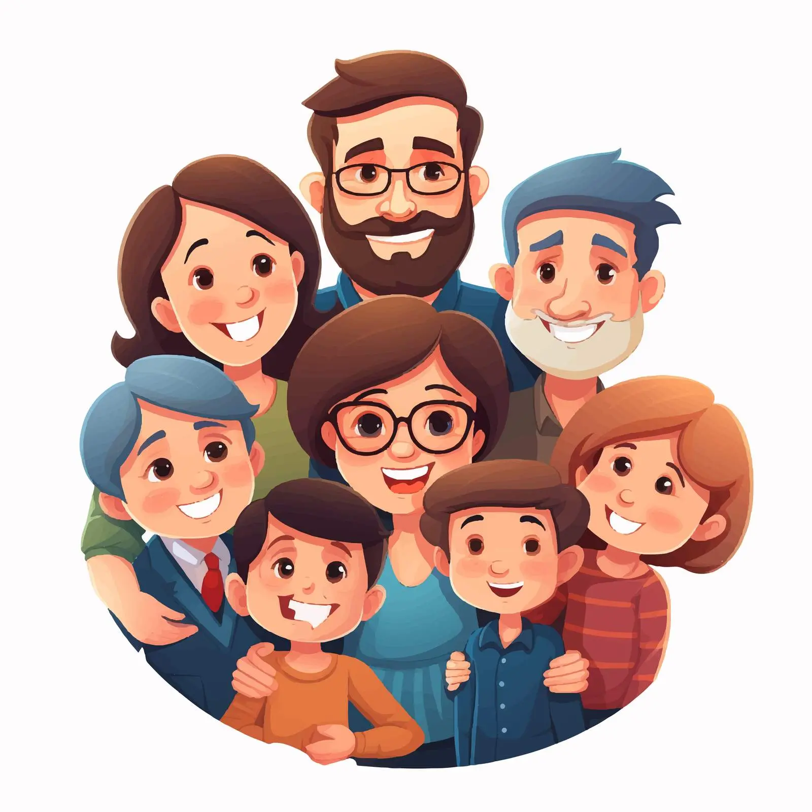 Family Member Group Cartoon Vector Illustration — free download from Dotvec