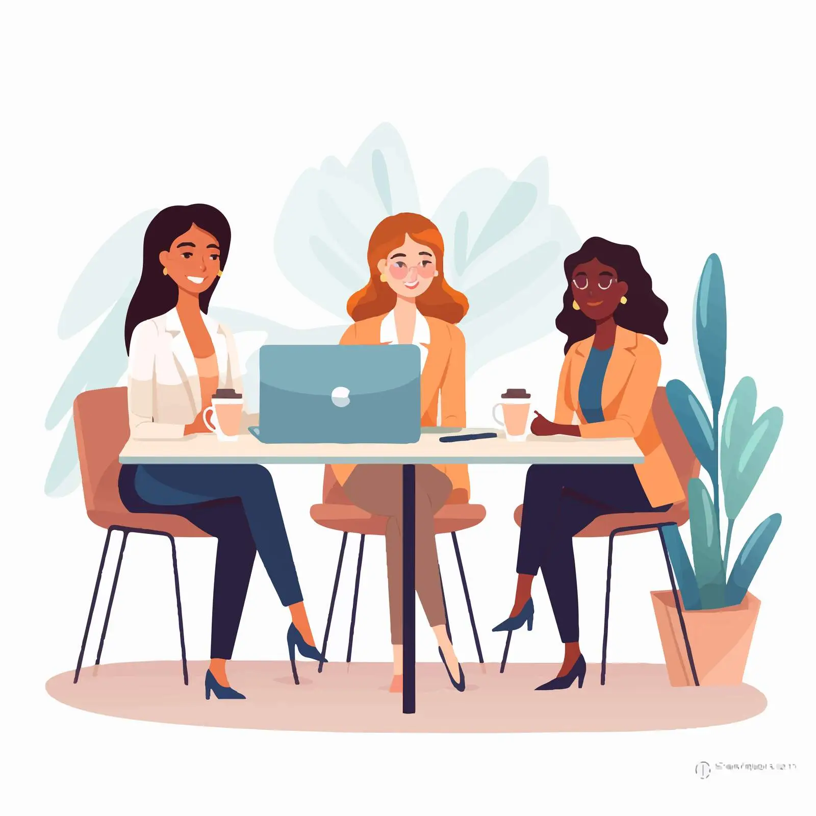 Female Employees Collaborating in Office Setting — free download from Dotvec