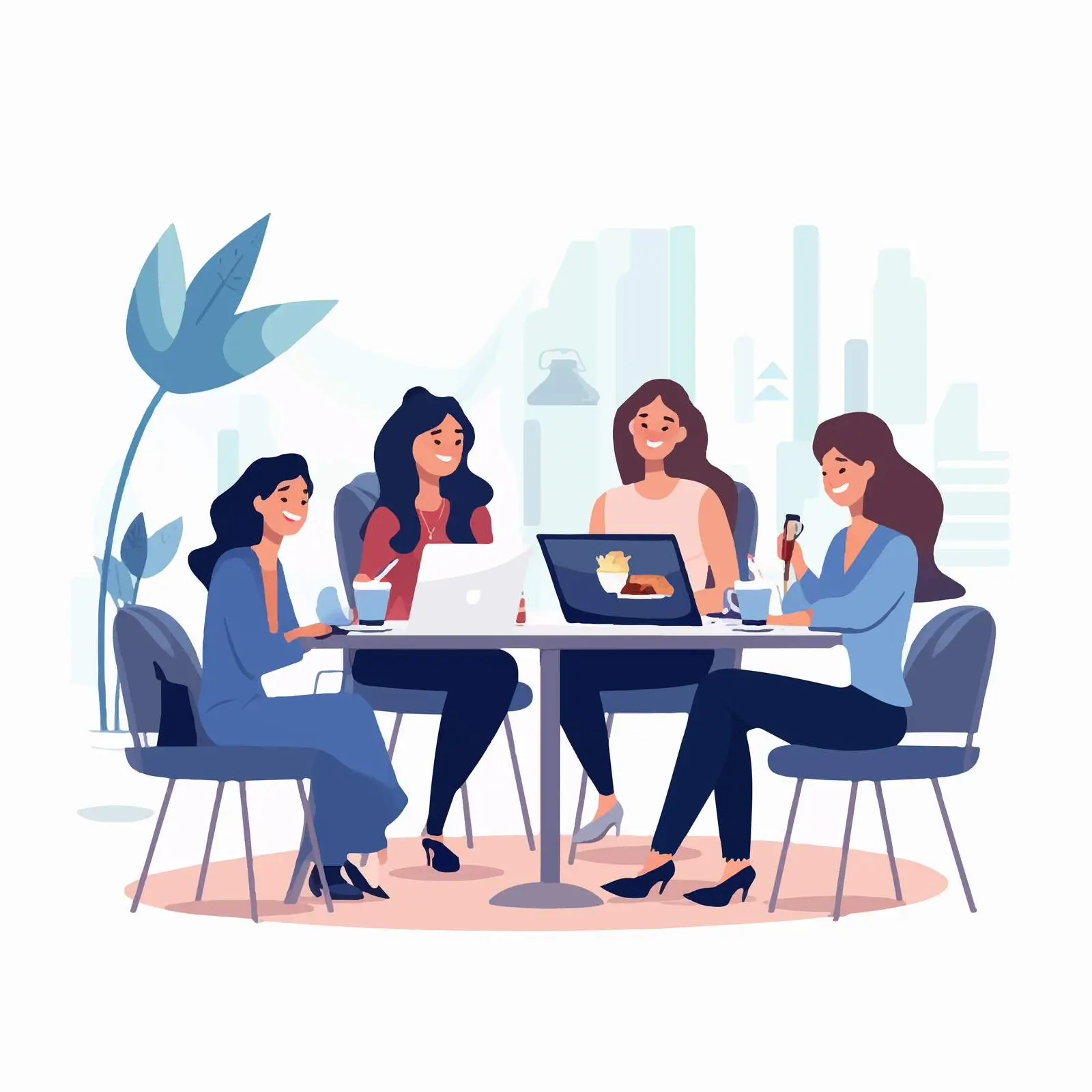 Female Employees Collaborating in Office Environment — free download from Dotvec