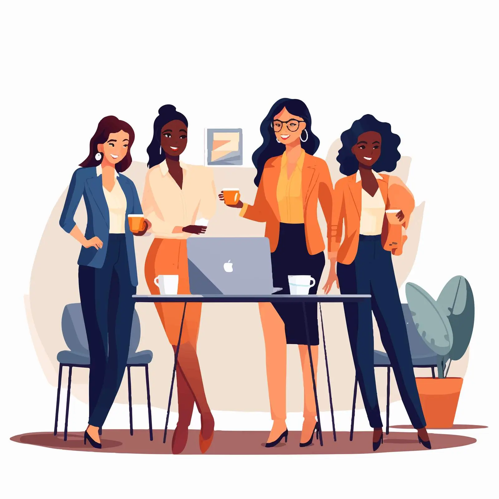 Female Employees Collaborating in Office Setting — free download from Dotvec