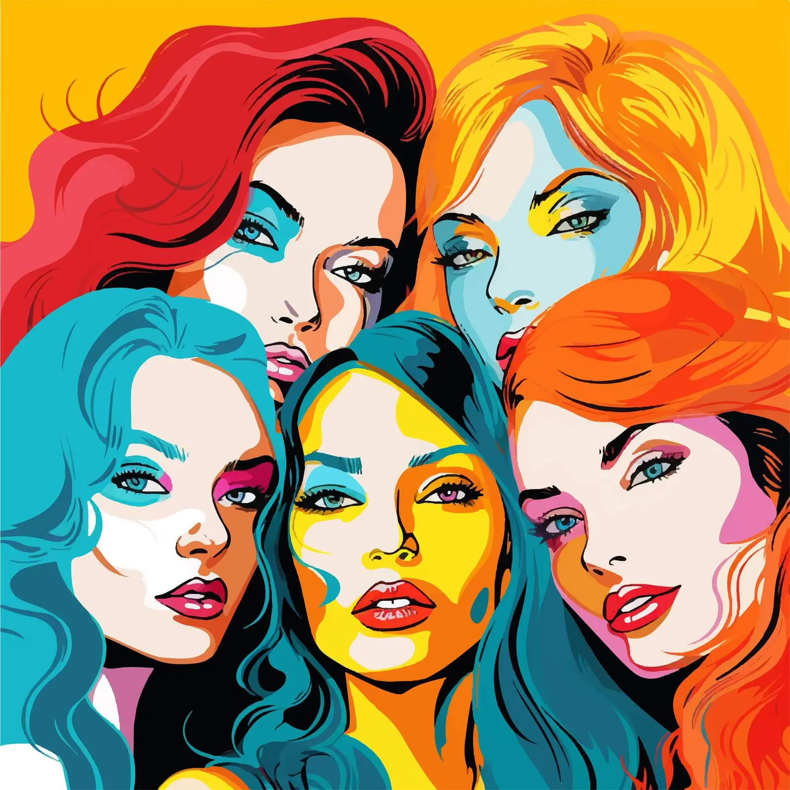 Beautiful Portrait of Girls in Bright Colors — free download from Dotvec