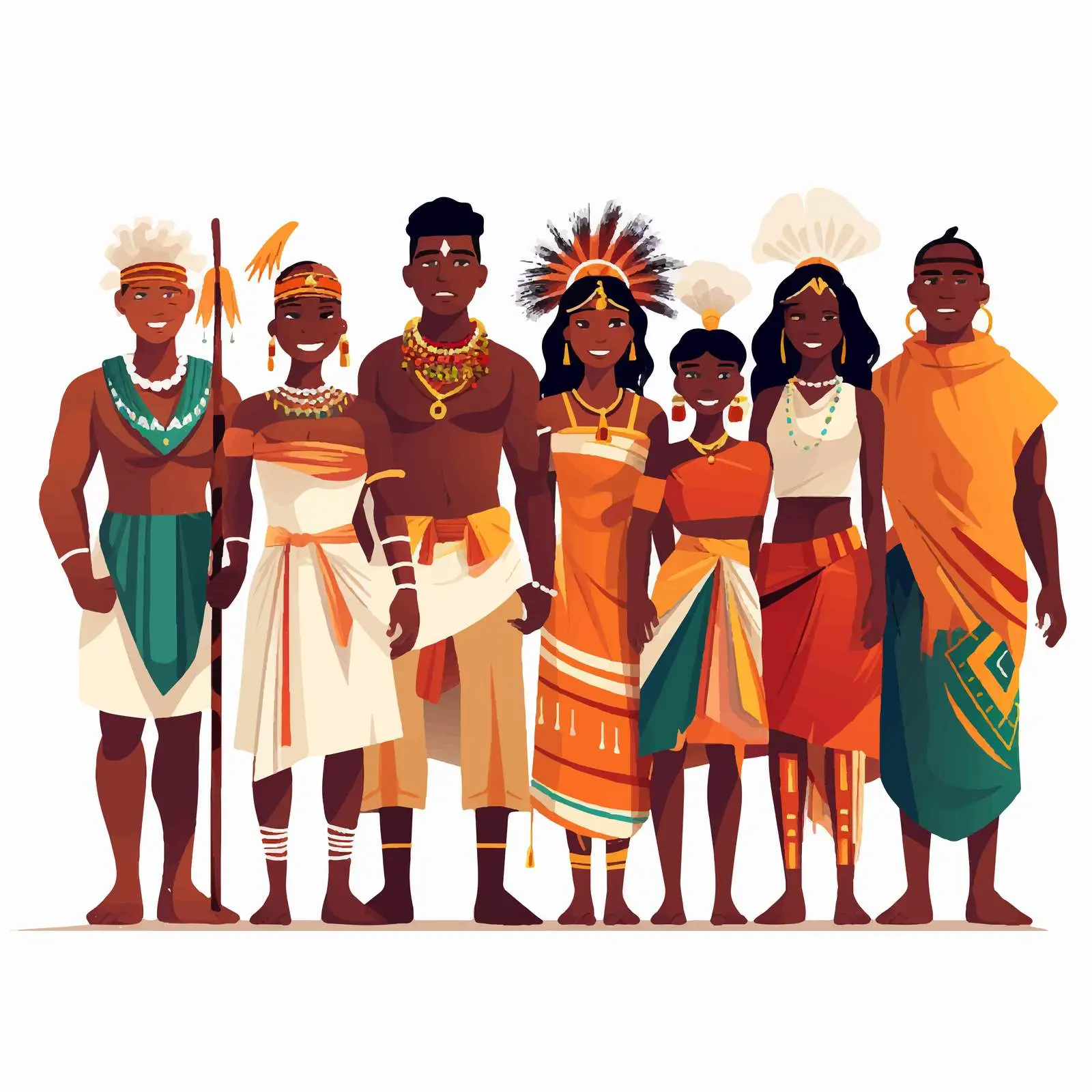 Happy Indigenous People of Africa in Traditional Dress — free download from Dotvec