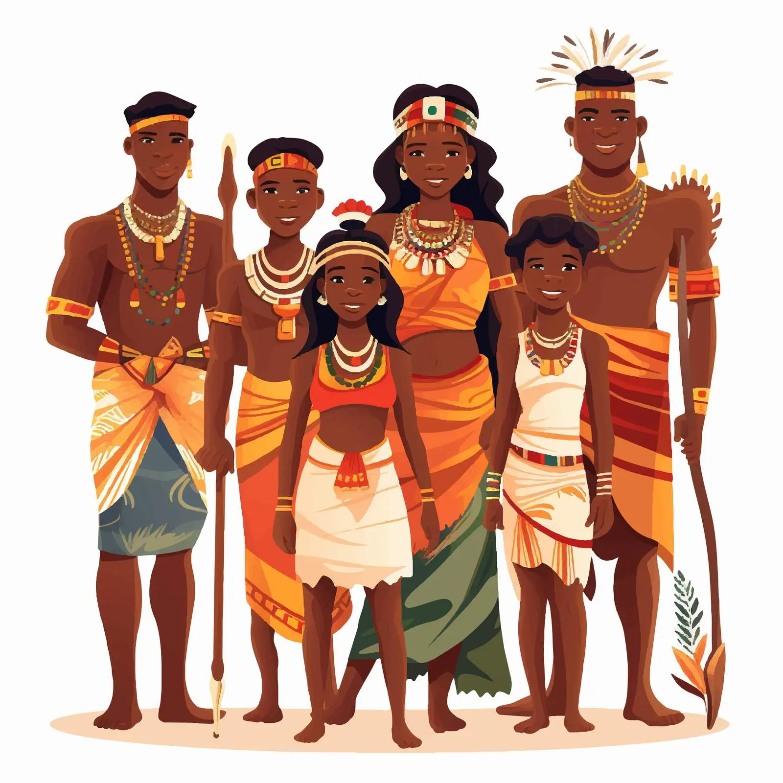 Happy Indigenous People of Africa Illustration — free download from Dotvec