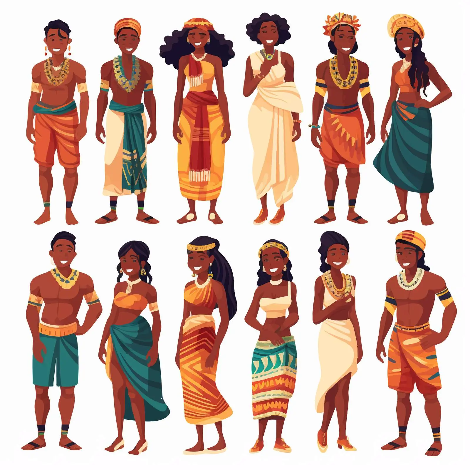 Happy Aboriginal Indigenous People of Africa Vectors — free download from Dotvec