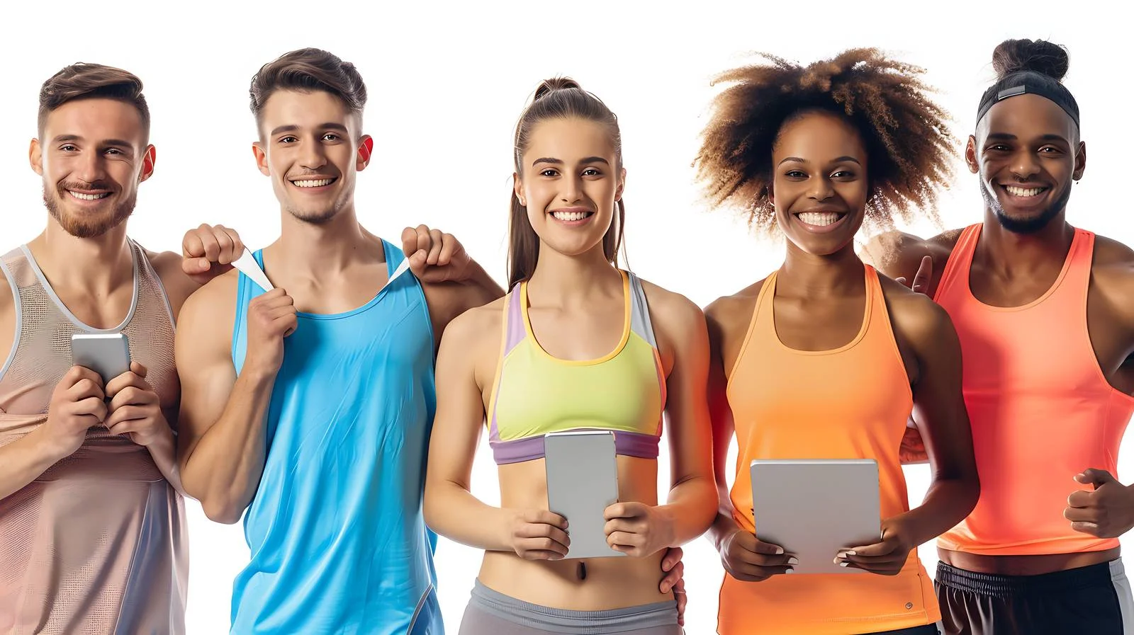 Athletes Celebrate Post-Workout with Tablet — free download from Dotvec