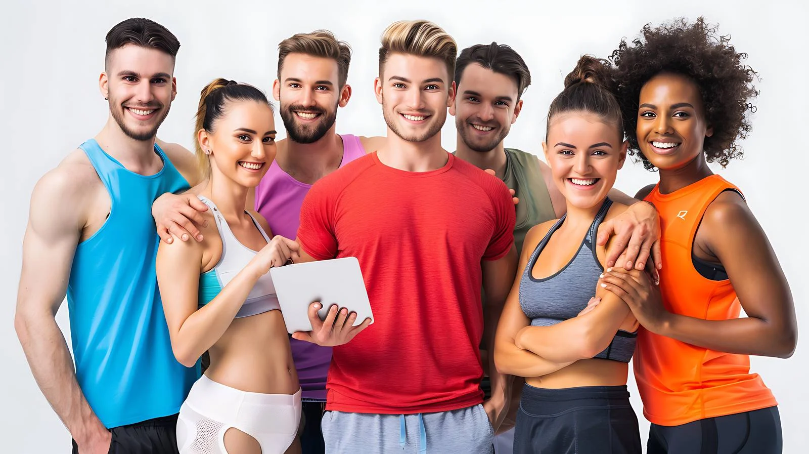 Athletes Celebrating Tablet Post-Workout — free download from Dotvec