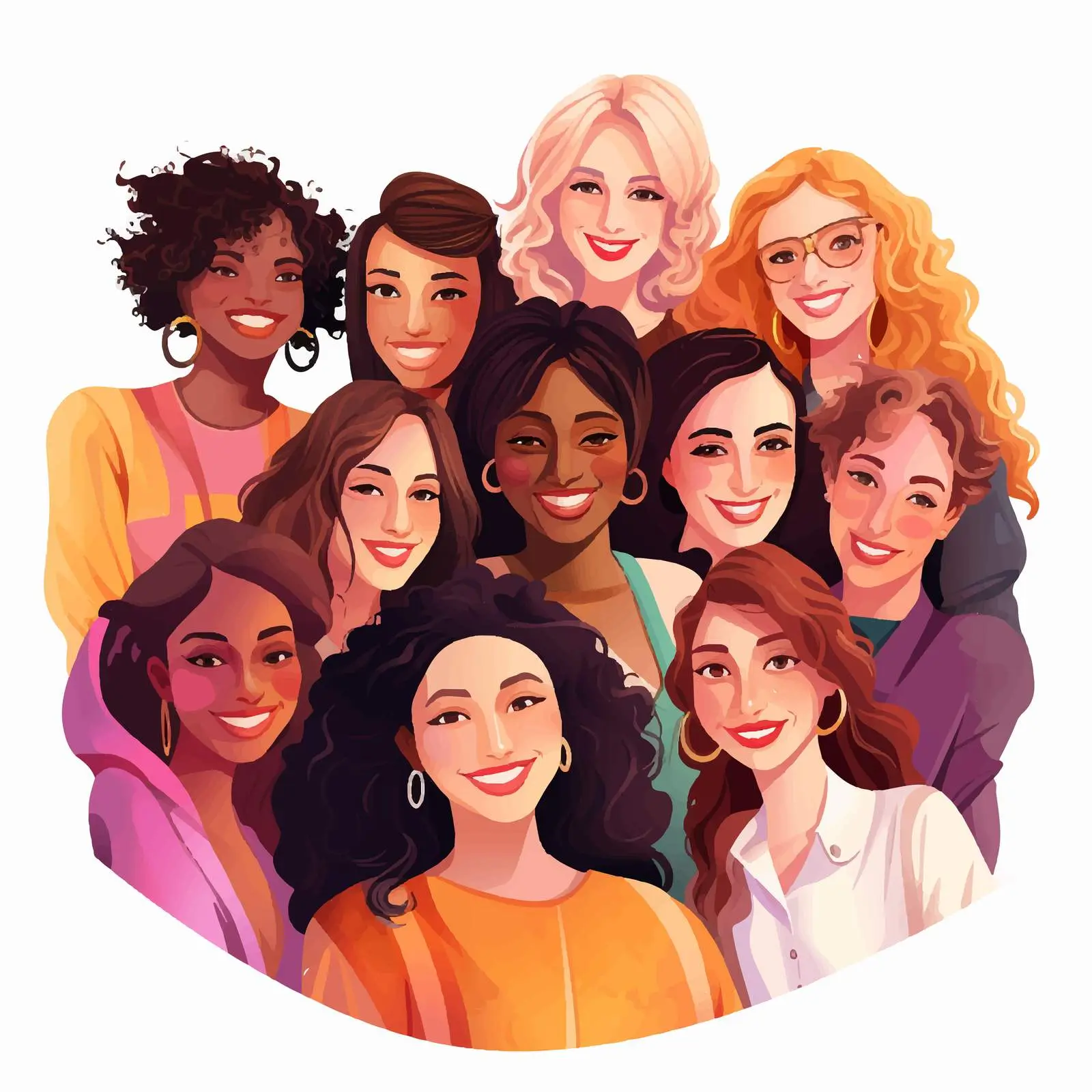 Diverse Group of Happy Women Team – free empowered image from Dotvec
