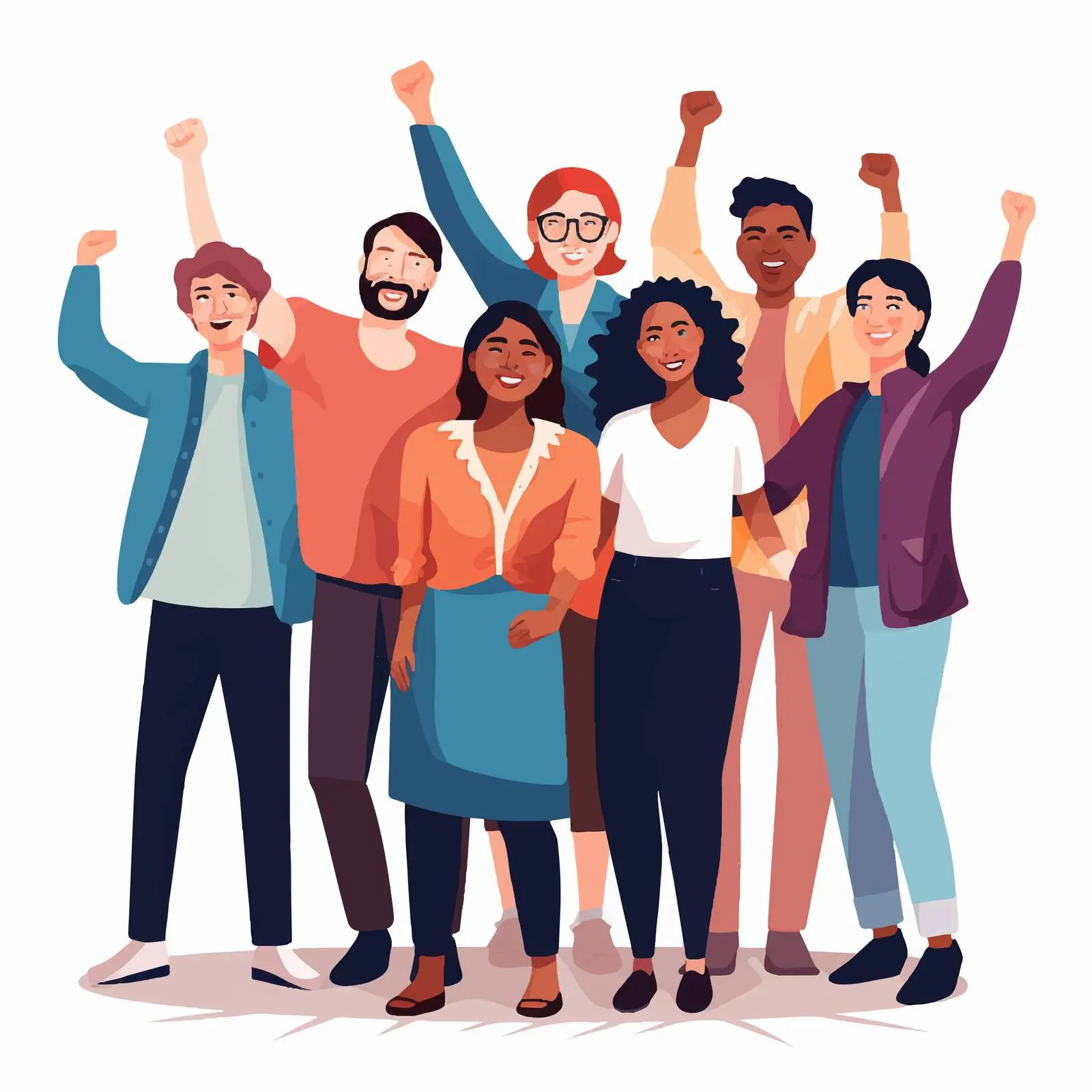Happy People Supporting Each Other Illustration — free download from Dotvec