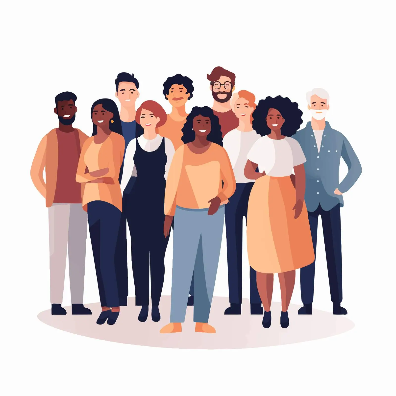 Happy People Supporting Each Other in Unity – free friend group image from Dotvec