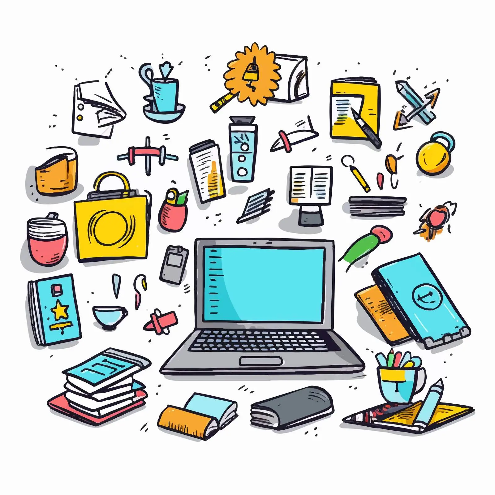 Office Icons for Internet Communication Concept – free video image from Dotvec