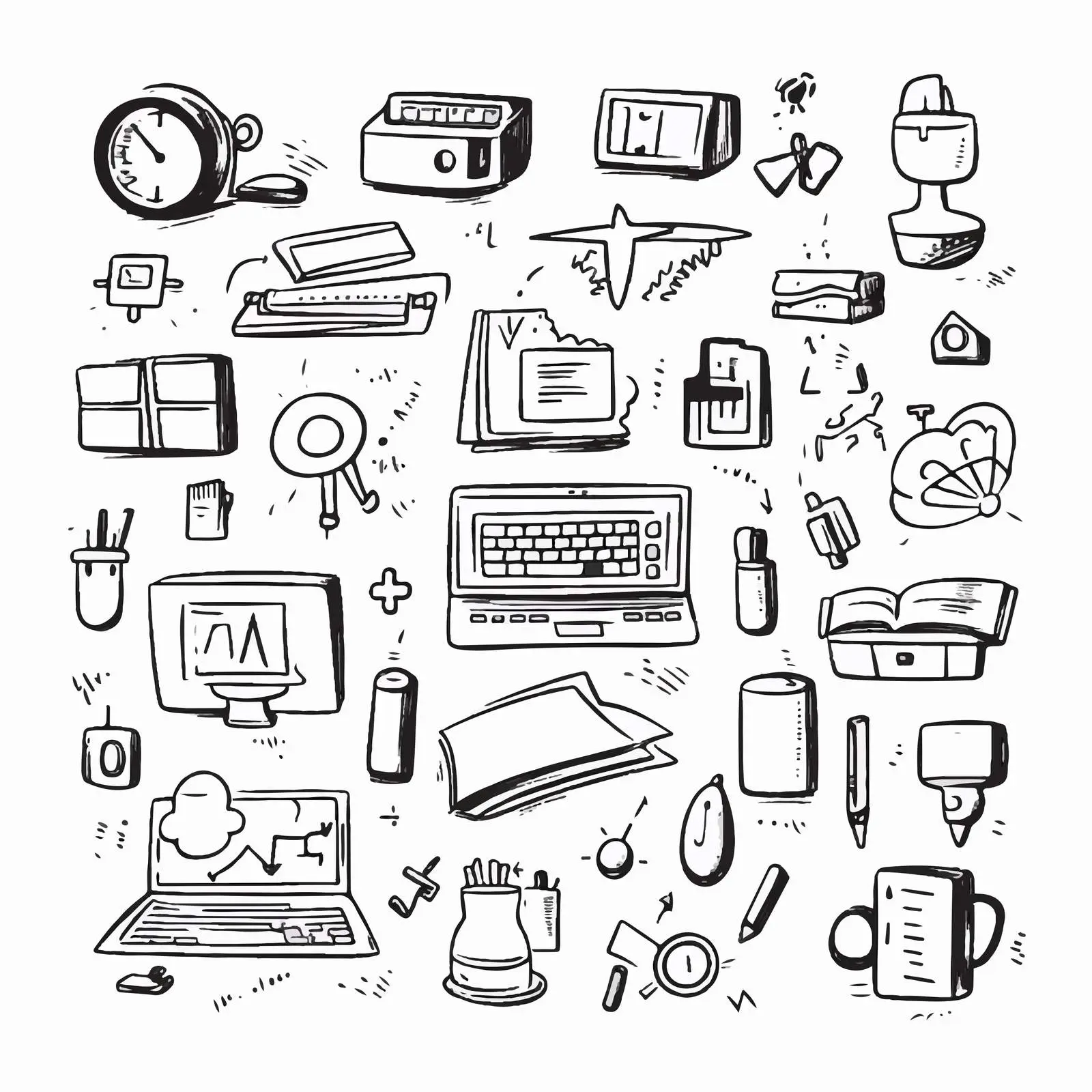 Office Icons for Internet Communication Concept – free video image from Dotvec