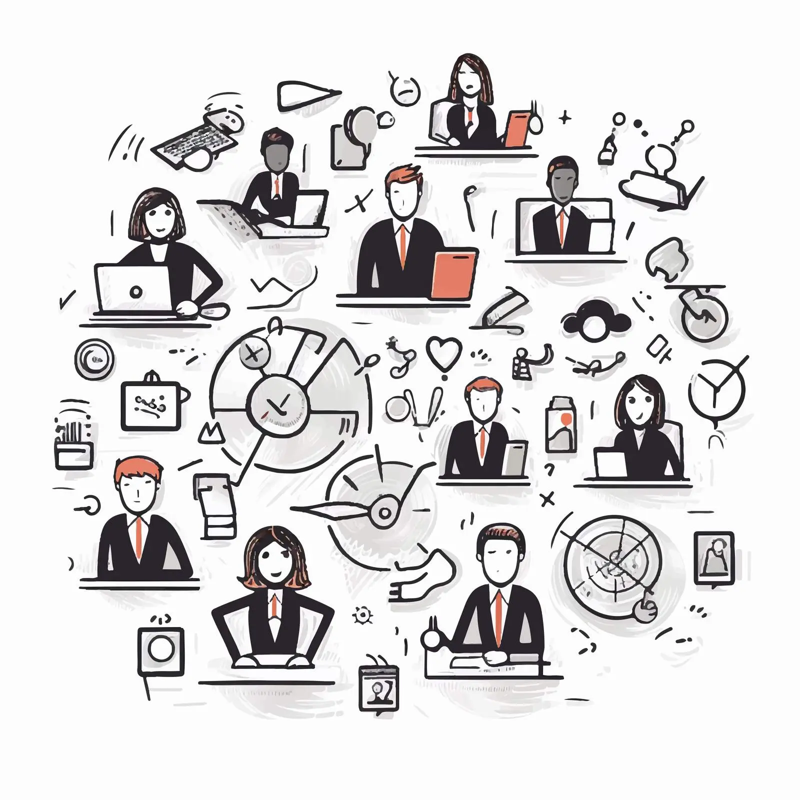 Vector Icons for Internet Communication and Office – free digital workplace image from Dotvec