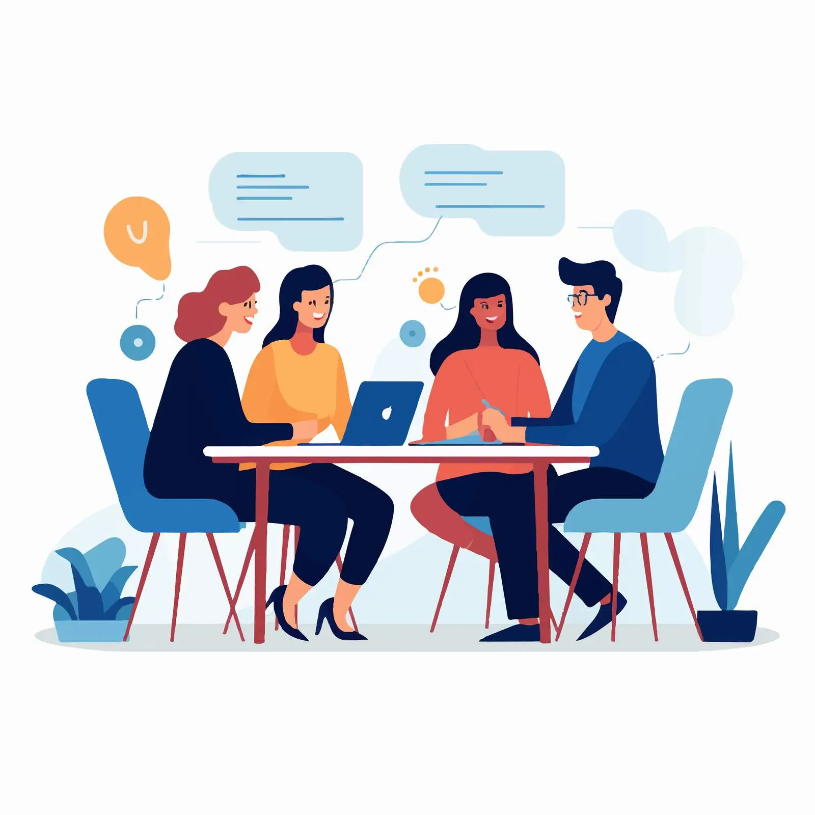 Office Workers Collaborating at Desks — free download from Dotvec