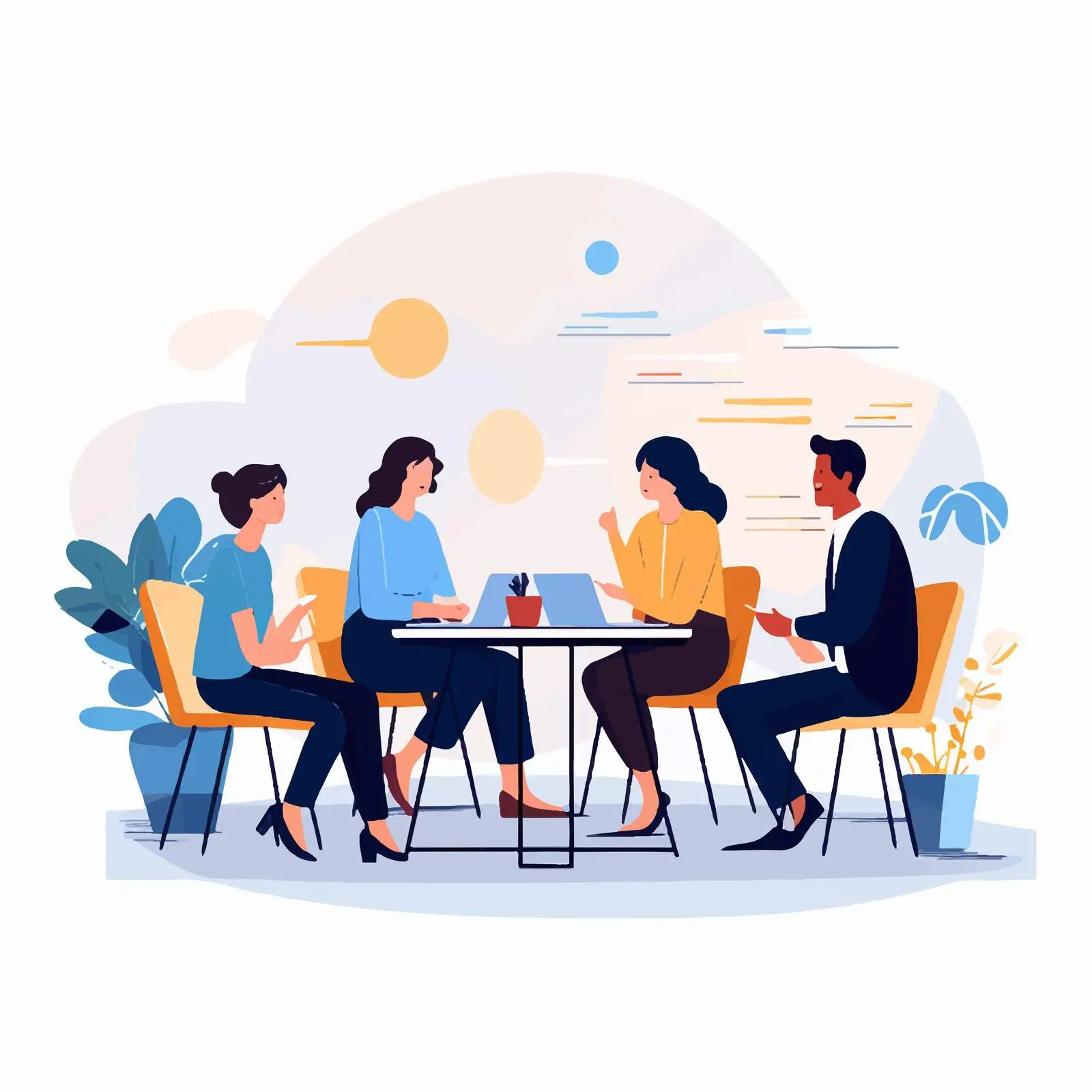 Office Workers Collaborating at Desks — free download from Dotvec