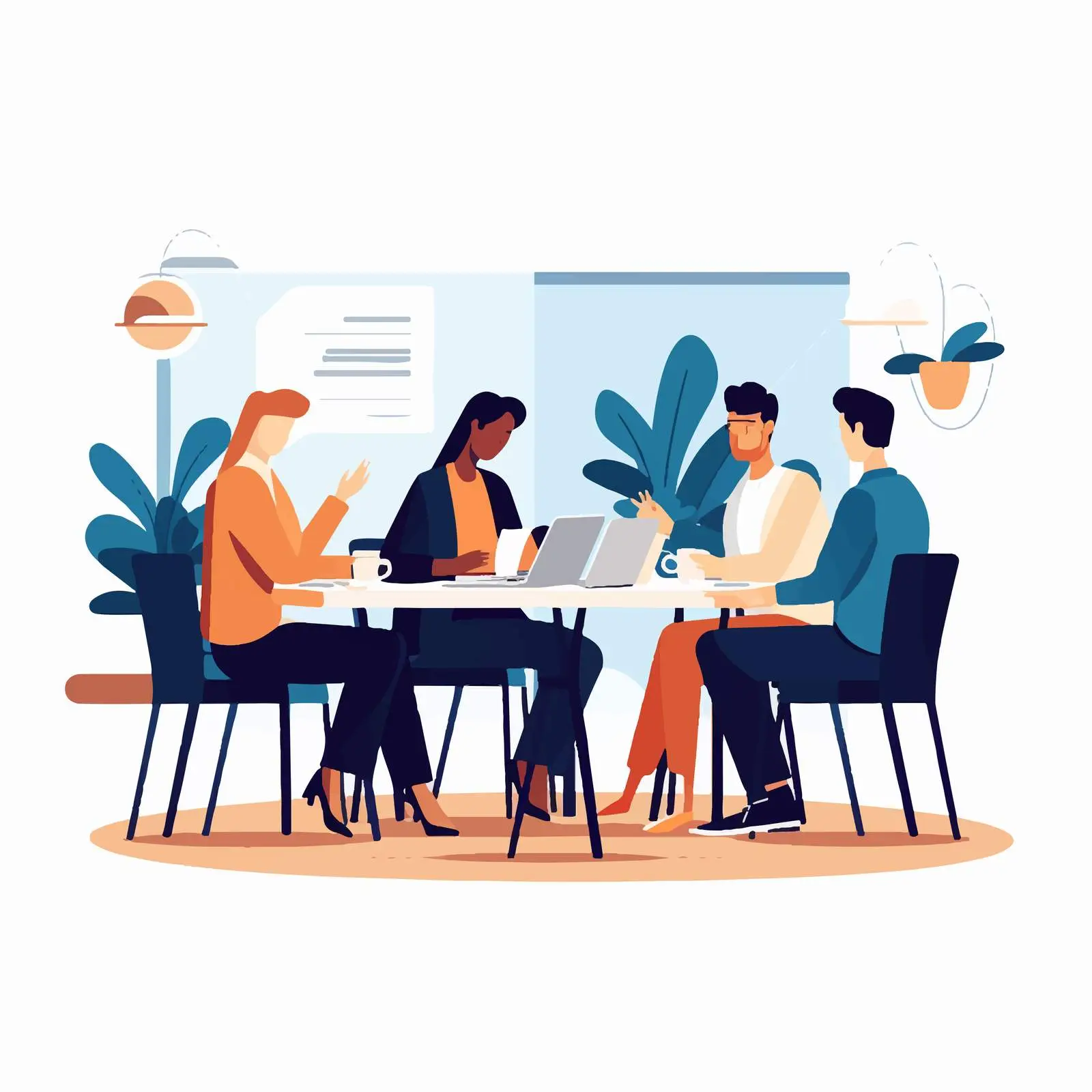 Office Workers Communicating at Desks — free download from Dotvec