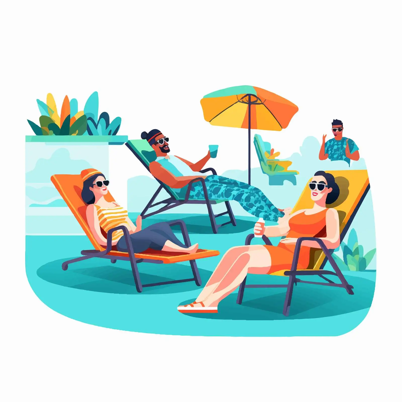 People Enjoying Time at Pool in Swimwear — free download from Dotvec