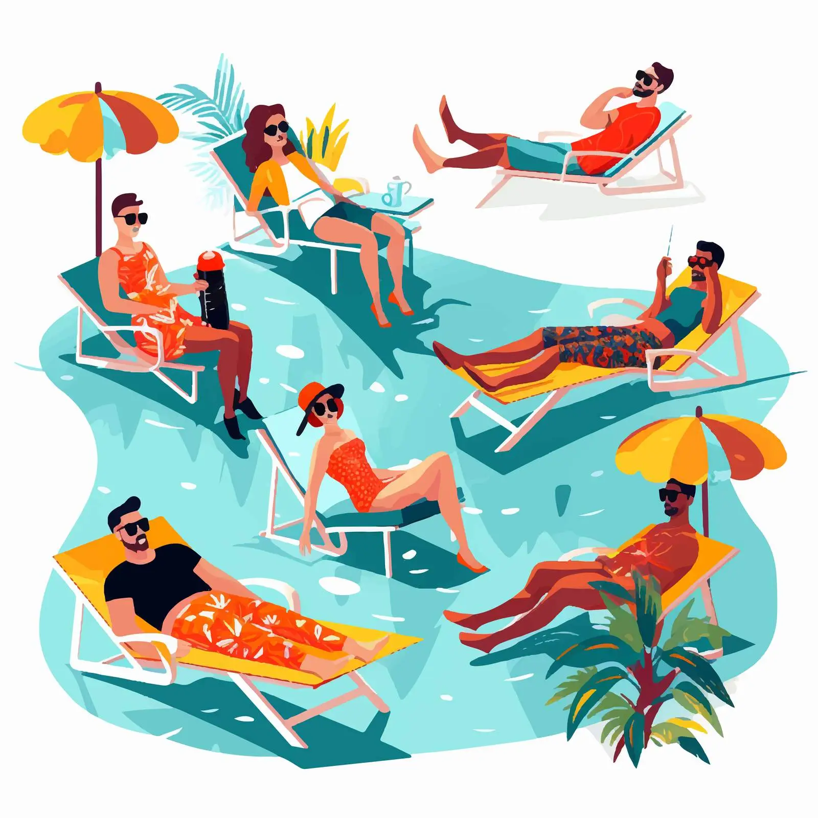 People Enjoying Poolside in Swimwear — free download from Dotvec