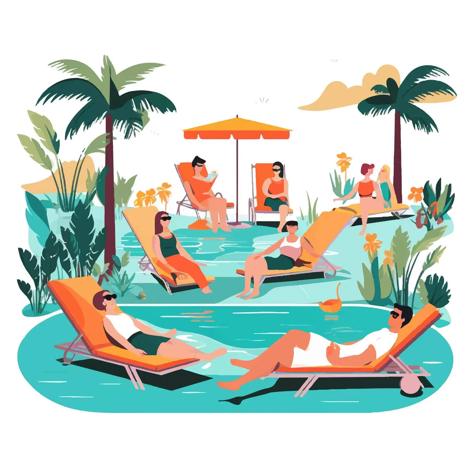 People Swimming and Relaxing in Swimwear — free download from Dotvec