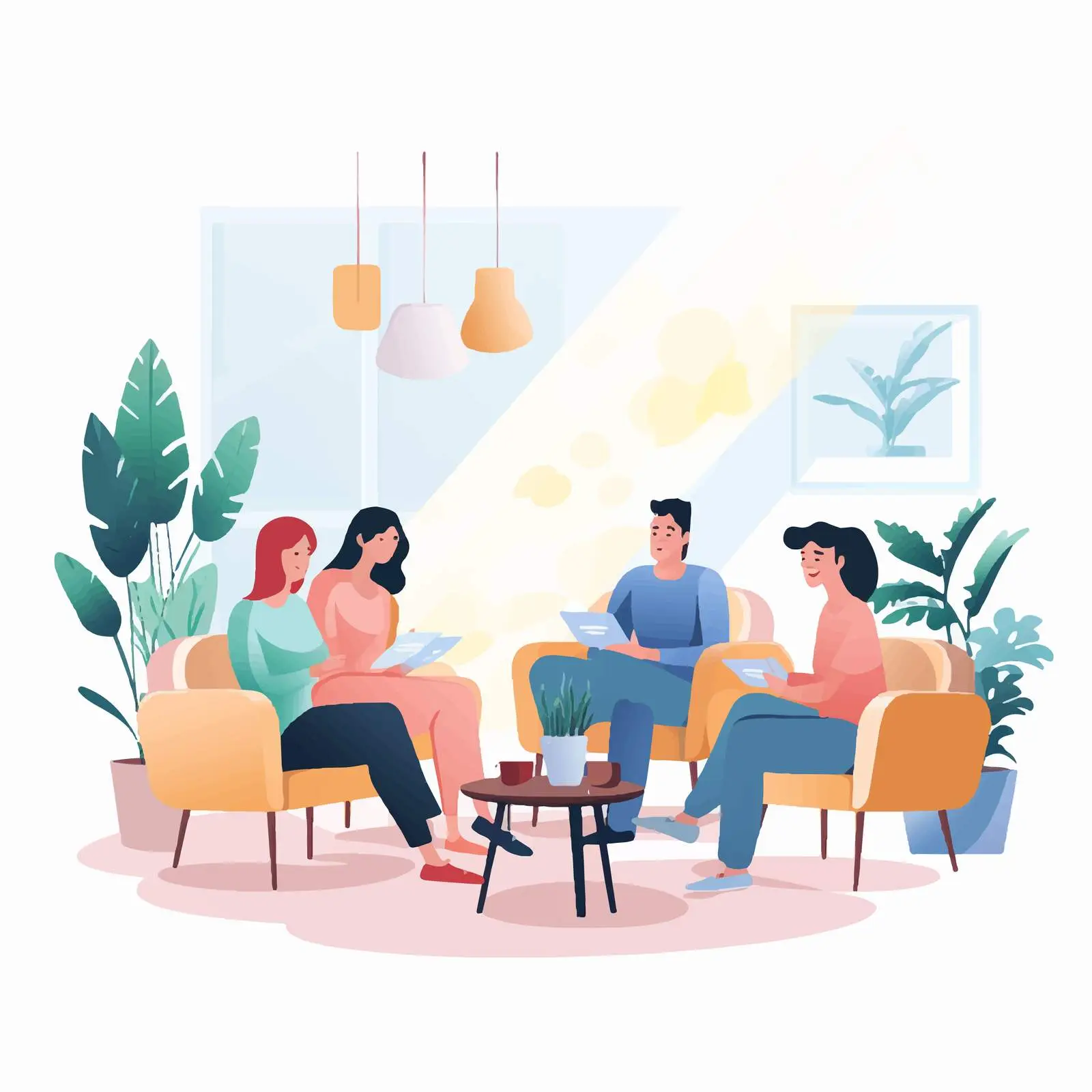 Friends Relaxing in Cozy Apartment Setting — free download from Dotvec