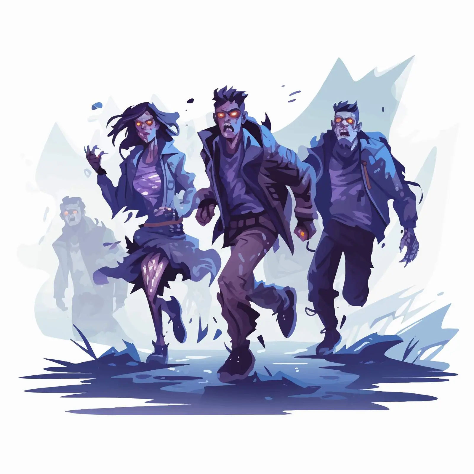 Scary Zombies Walking at Night — free download from Dotvec