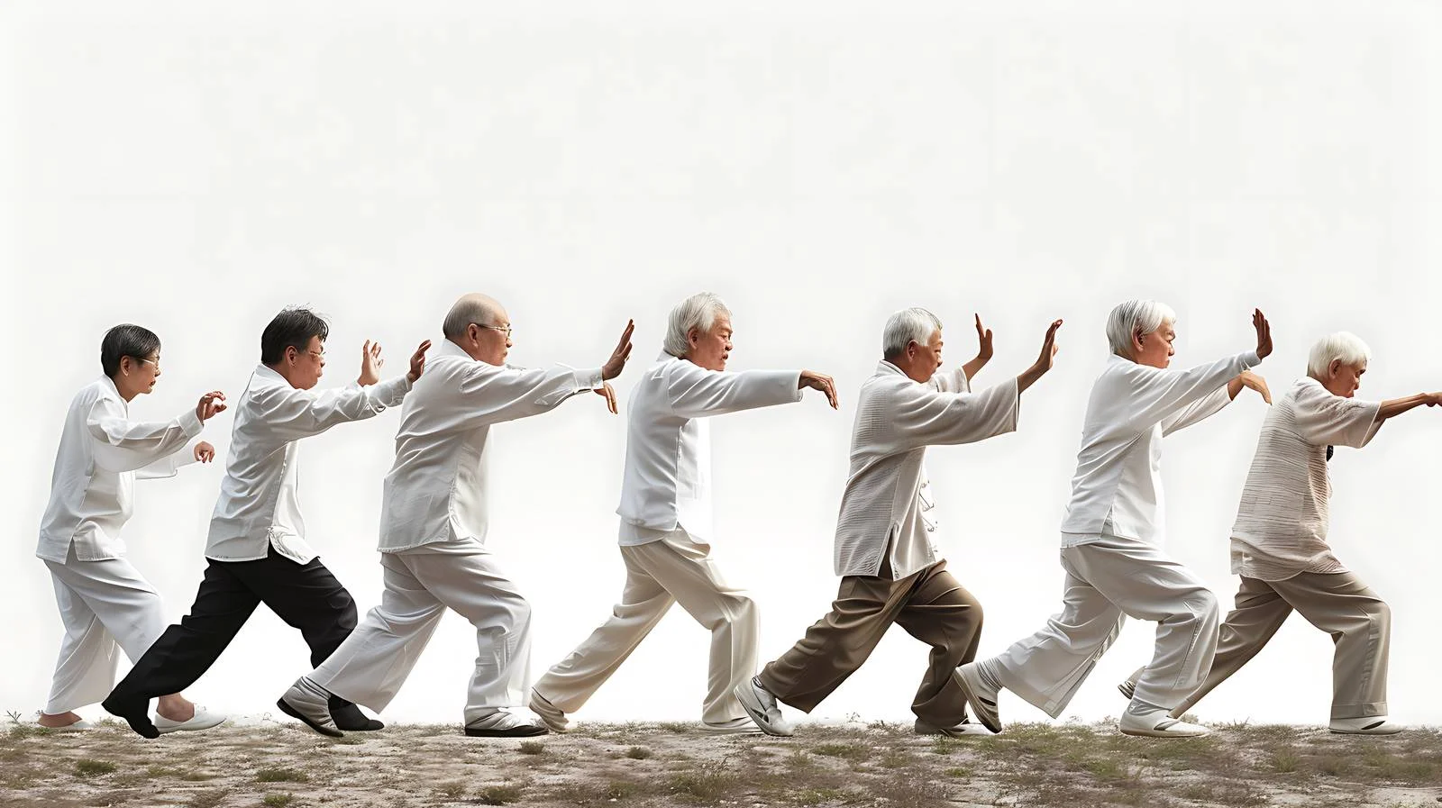 Seniors Practicing Tai Chi Outdoors — free download from Dotvec