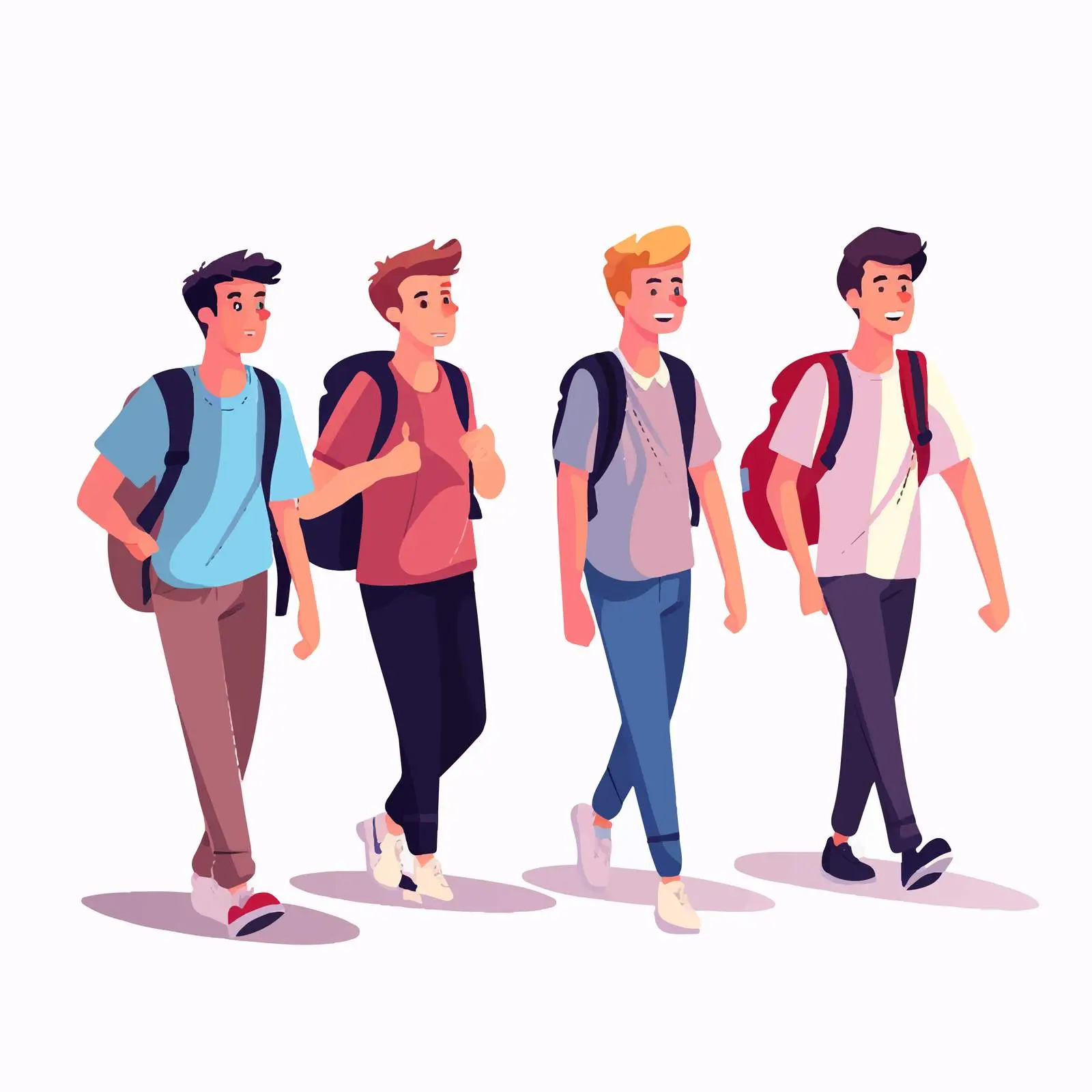 Group of Teenage Boys on White Background — free download from Dotvec