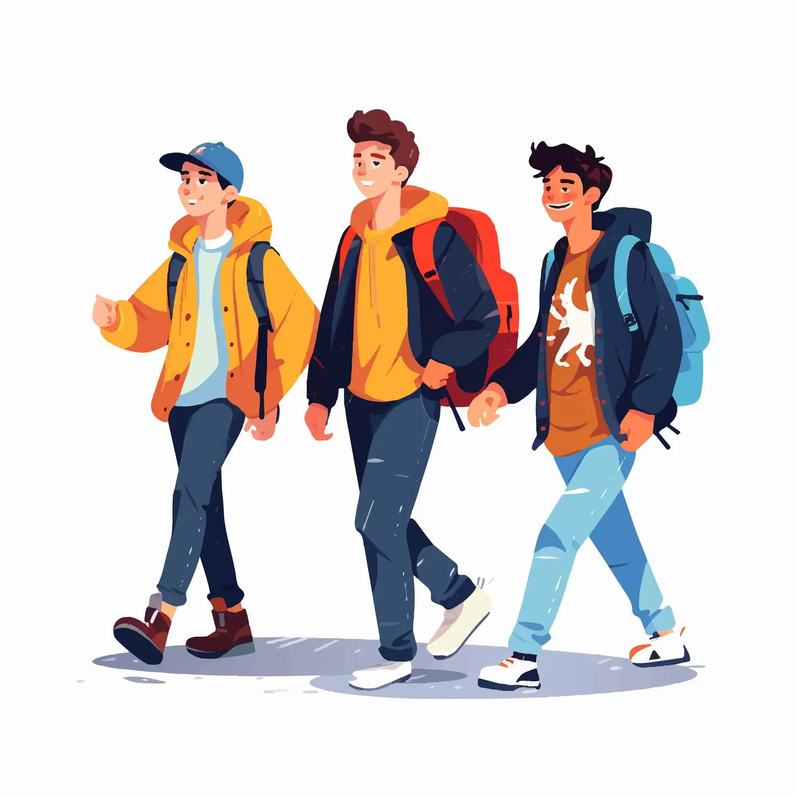 Teenage Boys Group Isolated on White Background – free happy teenagers image from Dotvec