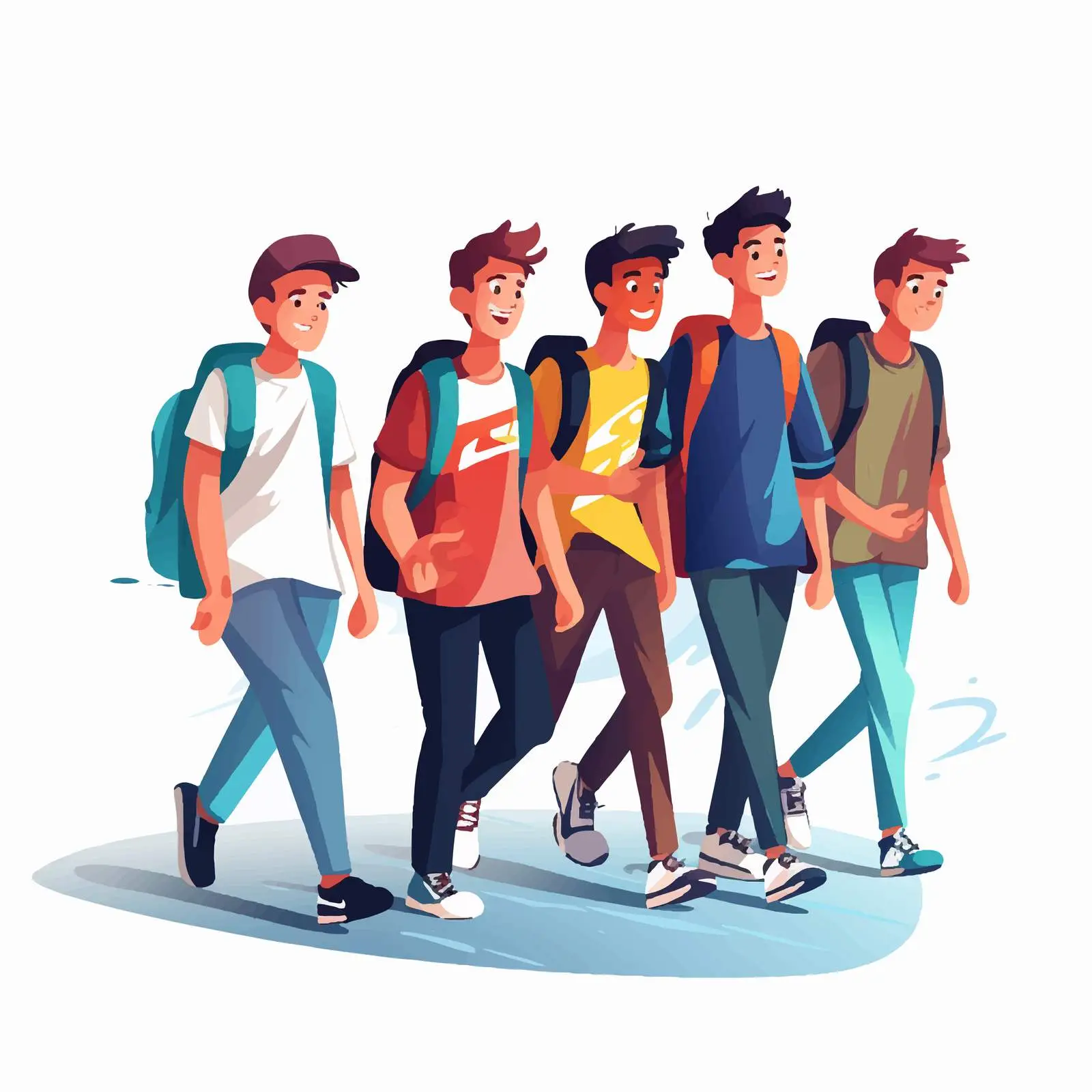 Group of Teenage Boys Isolated on White Background — free download from Dotvec