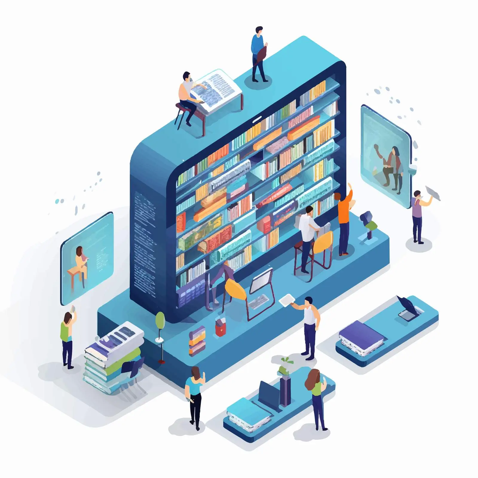 Tiny Students Before Giant Classroom Elements — free download from Dotvec