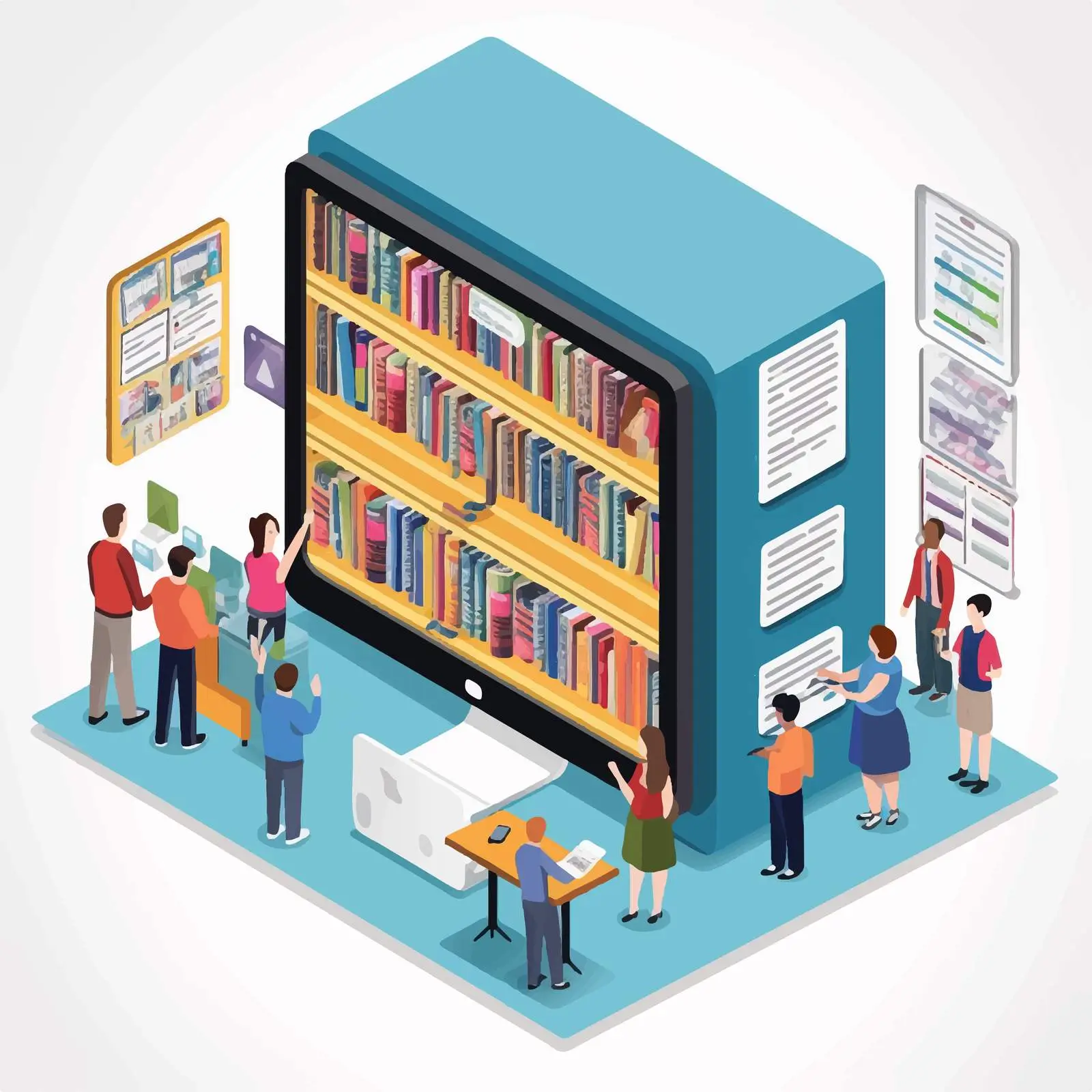 Tiny Students in Front of Giant Classroom — free download from Dotvec