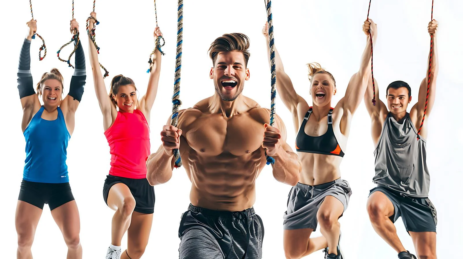 Motivated Fitness Group Encouraging Workout — free download from Dotvec