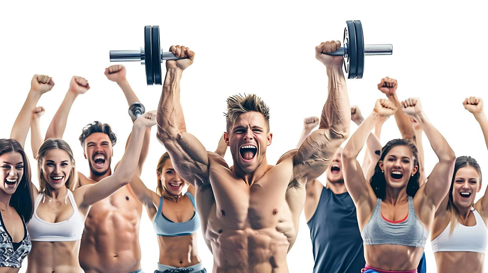 Fitness Enthusiasts Cheer on Weightlifter — free download from Dotvec