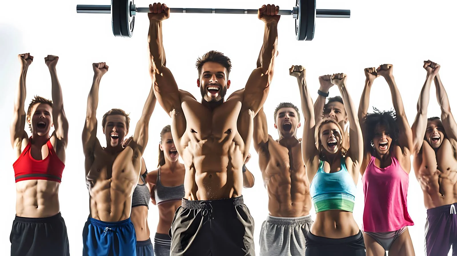 Fitness Enthusiasts Cheer Weightlifting Performance — free download from Dotvec