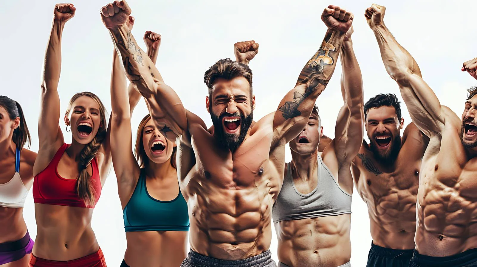 Fitness Enthusiasts Celebrate Weightlifting Achievement — free download from Dotvec