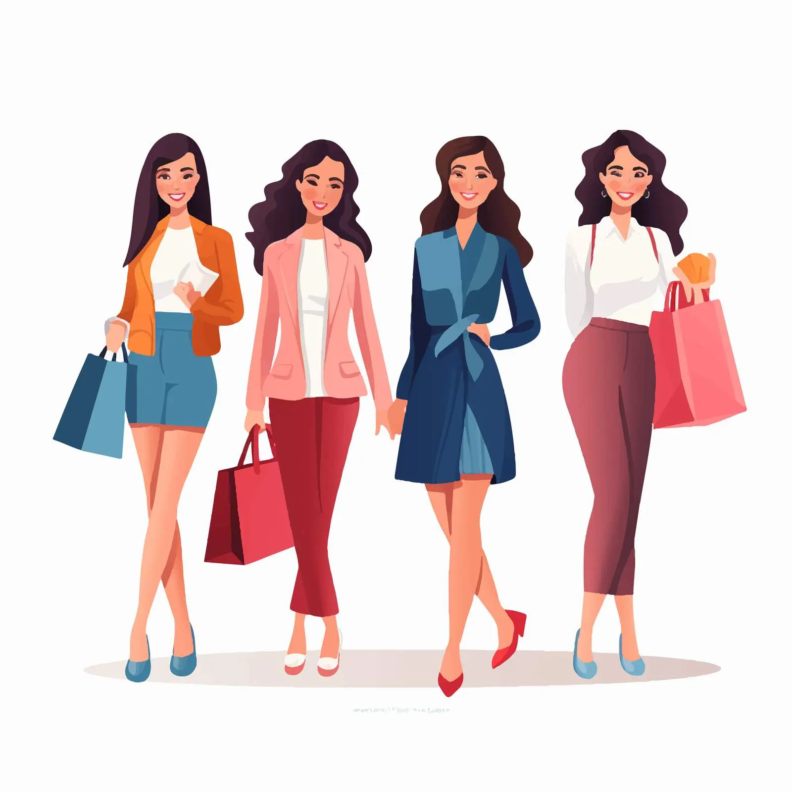 Young Women Celebrating with Shopping Bags – free colorful bags image from Dotvec