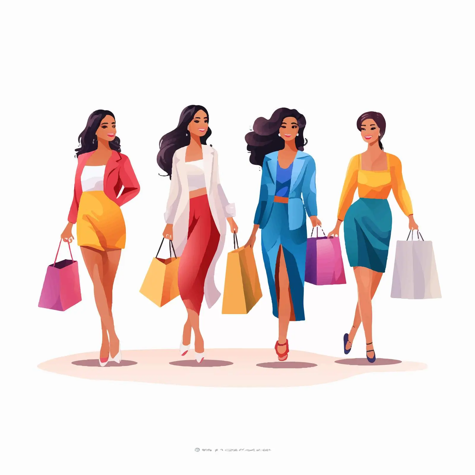 Happy Young Women Shopping Together – free spending image from Dotvec