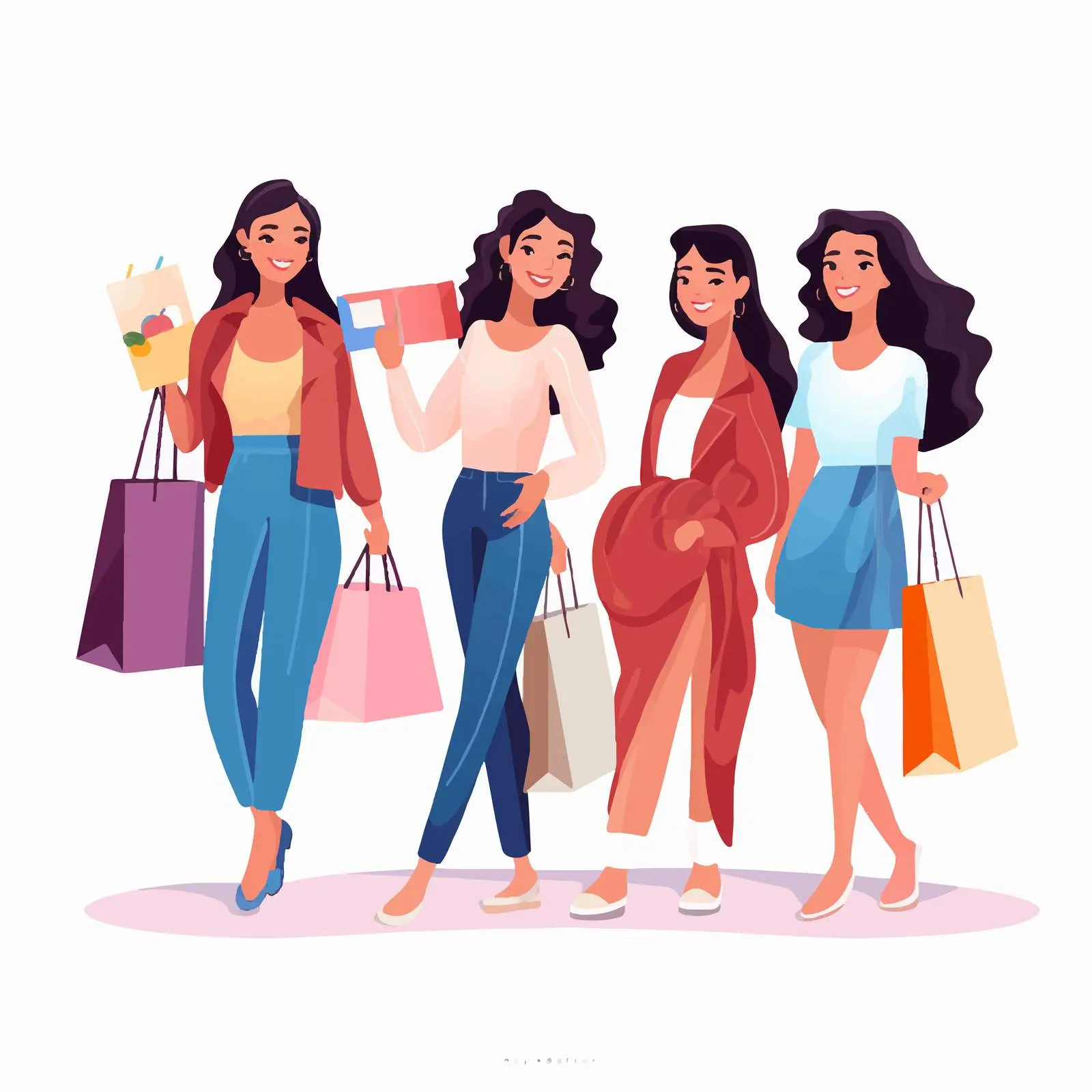 Young Women Enjoying Shopping Together — free download from Dotvec