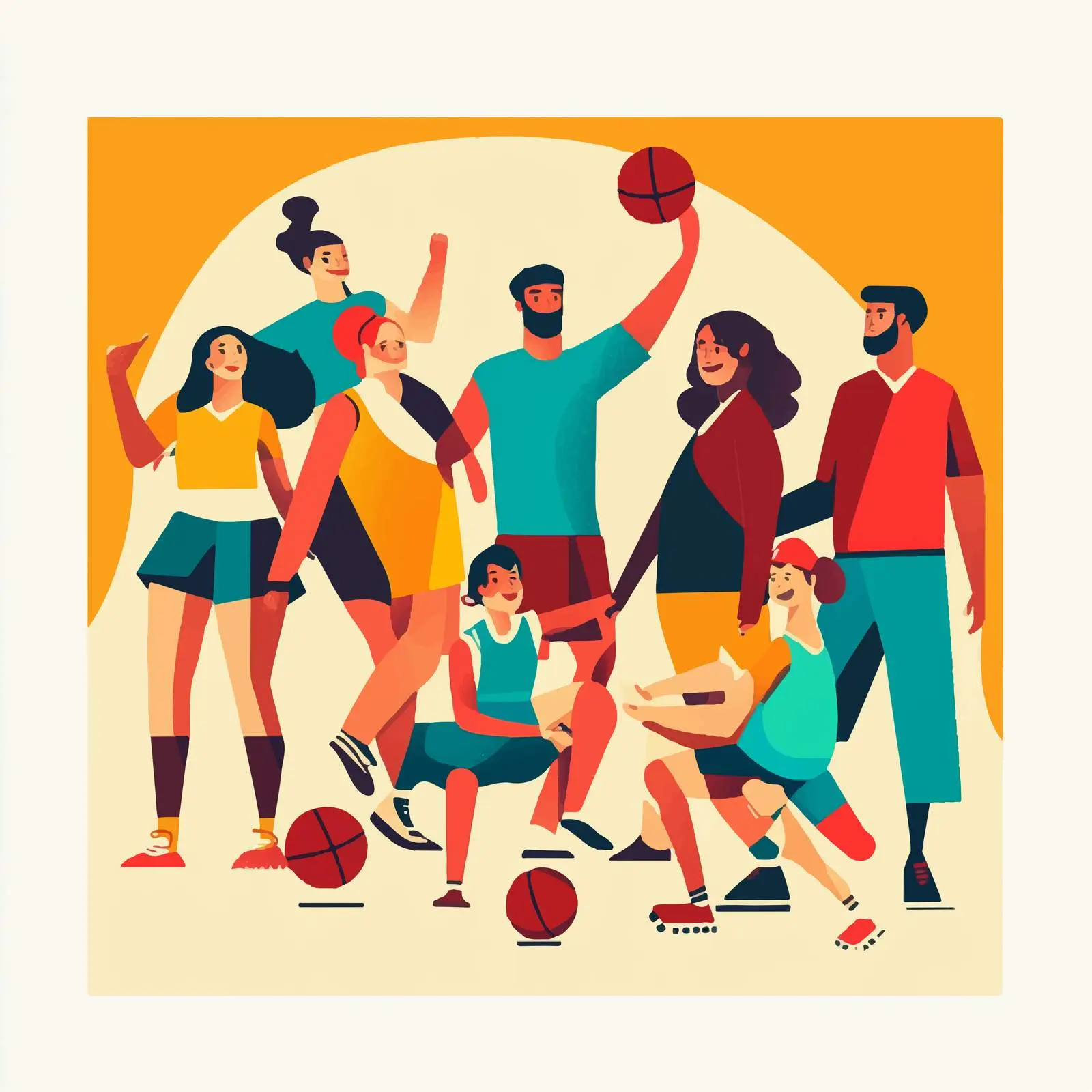 Diverse Characters Engaging in Sports Activities — free download from Dotvec