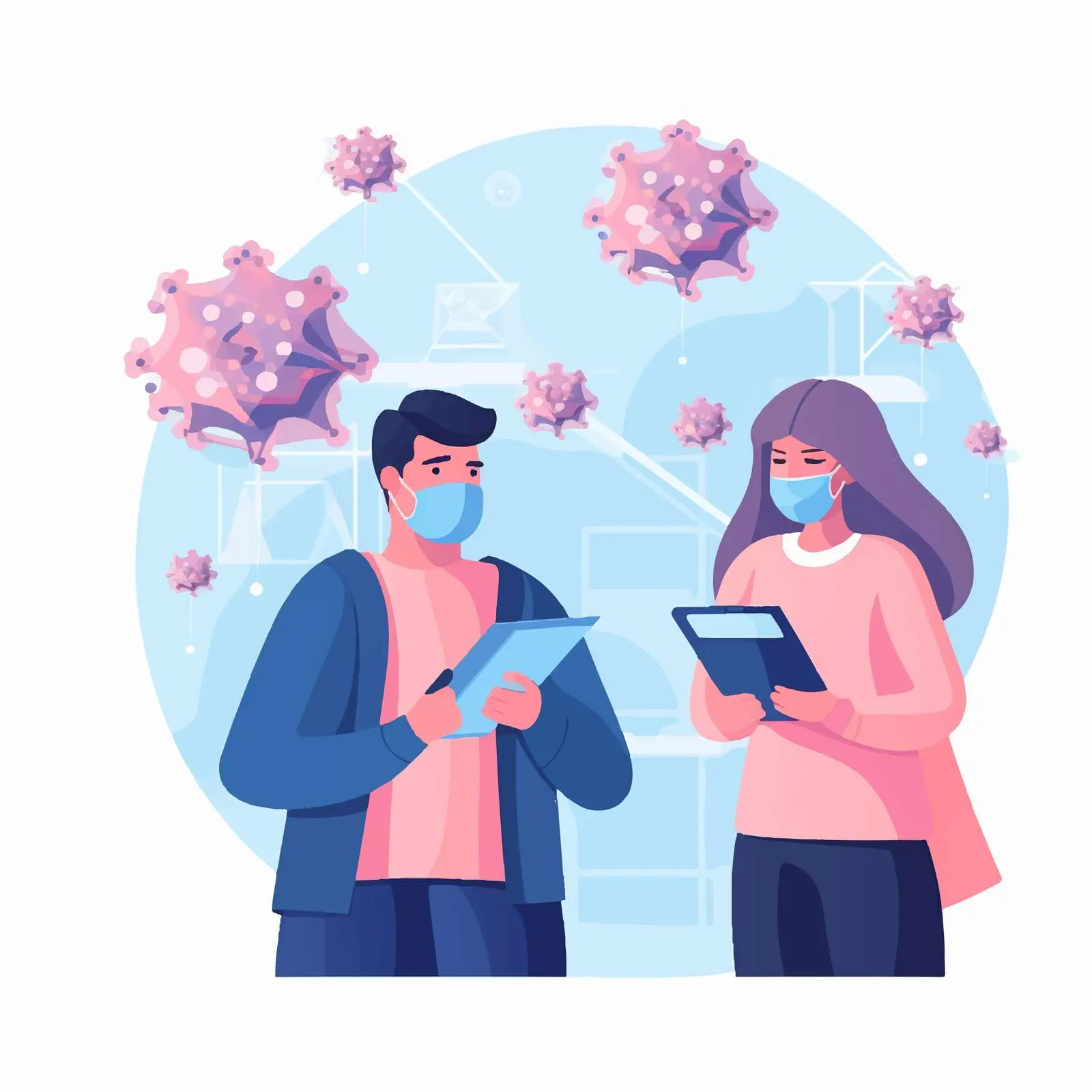 Diverse Group Wearing Medical Masks Against COVID-19 – free disease control image from Dotvec