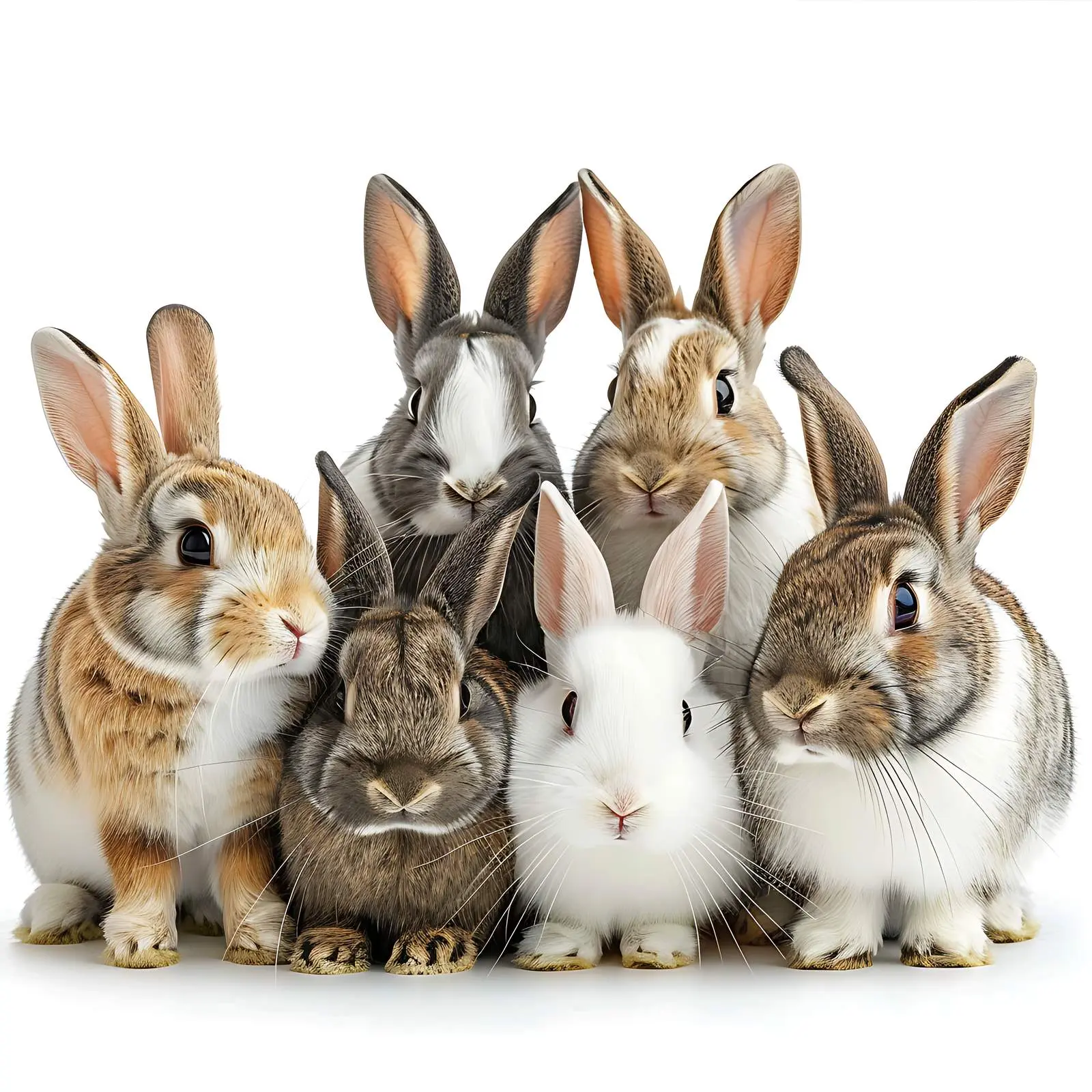 Group of Rabbits Sitting Together Outdoors — free download from Dotvec