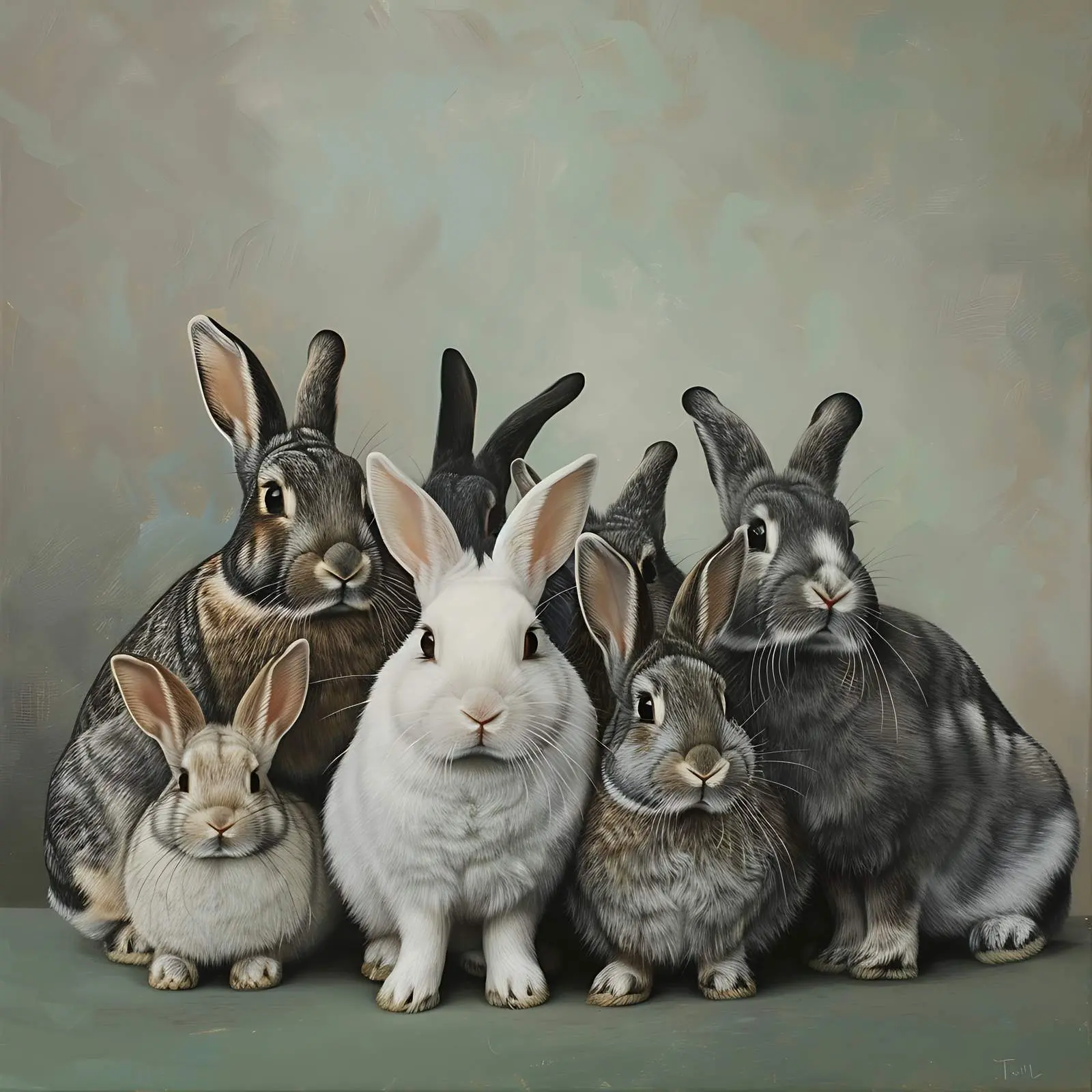 Group of Rabbits Sitting Together — free download from Dotvec